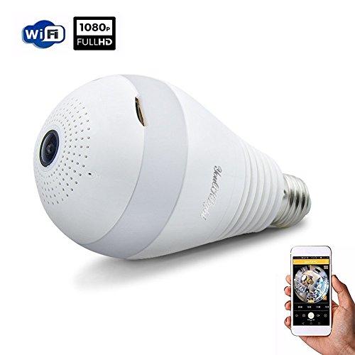 Accreate Creative LED Security Bulb with 360 Degree Panoramic Monitoring Camera Decorative Lamp for Home(2pcs)
