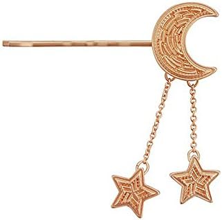 Vintage Long Chain Hair Clip - Rose Gold Moon Stars Tassel Summer Spring Hairstyle Hair Acc Pins For Women Girls - By Snatch