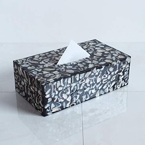 ティッシュボックス ティッシュケース シェル ブラック ラグジュアリー アジアンモダン Cabannasparty Us