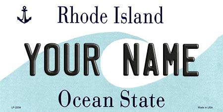 BNS Personalized Bicycle/Toy Car/Wagon / Golf Cart License Plate Tag (Rhode Island)