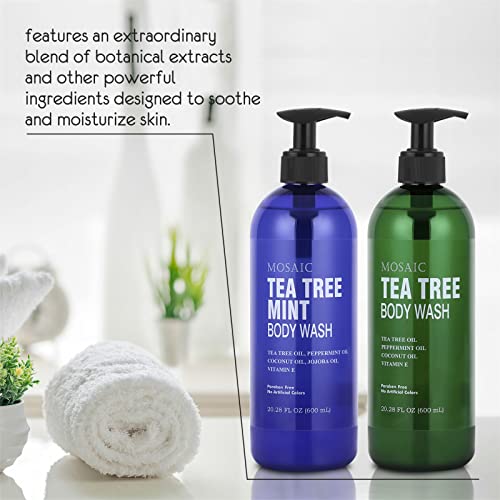 Tea Tree Body Wash with Mint & Shower Gel with Vitamin E for Jock Itch
