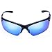 Shieldo Polarized Sports Sunglasses For Men And Women Running Cycling Fishing, Mirrored Integrated Polarized Lens Unbreakable Frame SQS005 (Black-Blue)