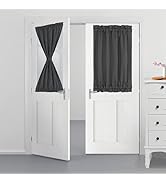 Caudblor 1 Panel Door Window Curtain Rod Pocket Privacy Shades Thermal Insulated Blackout Small W...