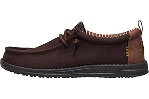 HEYDUDE Men's Wally Vintage Classic Slip-On Loafers | Lightweight Men's Canvas Shoes | Easy-On Design for Casual Comfort & Style