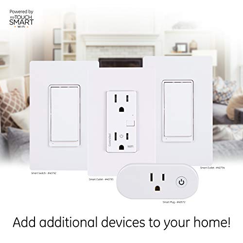 myTouchSmart 47761 GE WiFi Smart Light Switch 3-pack, Works w/Alexa, Google Assistant, 2.4GHz Single Pole/3-Way Ready, Neutral Wire Required No Hub Needed, White & Light Almond