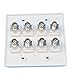 RiteAV 8 Port BNC Female/Female HD-SDI Jack Wall Plate - White