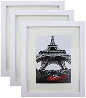 Chen Bird 8x10 White Picture Frame Set of 3 for Pictures 5x7 with Mat or 8x10 without Mat for Wall Photo Tabletop Frame with Stand