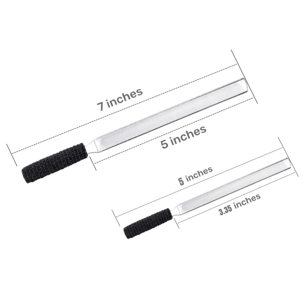 2 Pieces Toe Nail Files for Thick Nails,Stainless Steel, 4 Sides for Men Seniors & Dogs