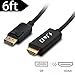 J&D Gold Plated DisplayPort to HDMI Cable Adapter (Black, 6 Feet)