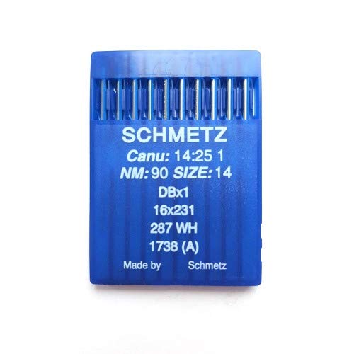 Schmetz DBx1 1738(A) 16x231 Industrial Sewing Machine Needles, Size 90/14, Round Piston