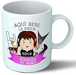 Planetacase Taza Desayuno Aqui Bebe La Mejor Rockera Regalo Original Musica Rock Ceramica 330 Ml Amazon Es Hogar Y Cocina