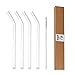 Glass Straws Clear Bent 9 inches x 10 mm Drinking Straws Reusable Straws Healthy Reusable Eco Friendly BPA Free 4 Pack with Cleaning Brush
