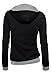DJT Womens Oblique Zipper Slim Fit Hoodie Jacket Medium Black