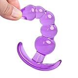 NWDoll Crystal Jellies - TPE Butt Plug Massagers - Ribbed Dildo/Anal Plug - for Beginners (Purple)
