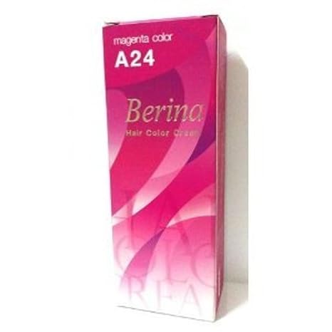 Berina Permanent Hair Dye Color Cream No. A24 Magenta.