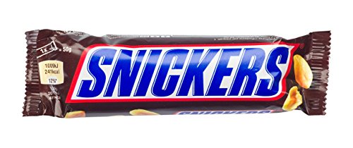 SNICKERS SINGLE BAR CHOCOLATE CANDY, 48 BARS OF 1.86OZ EACH.