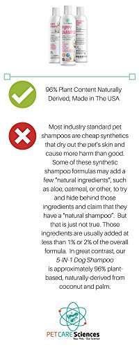 PET CARE Sciences Puppy Shampoo Gentle Sensitive Tearless Coconut Oil, Oatmeal, Aloe & Palm
