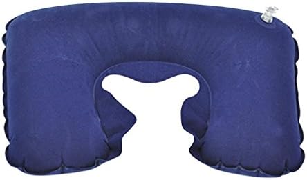 JOODS U Shaped Travel Pillow Neck Pillow Inflatable Car Headrest Soft For Home Office Travel Airplane Navy