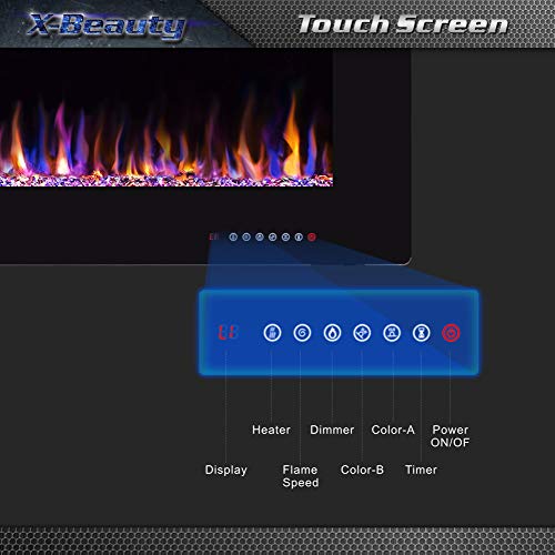 3 Electric+Fireplace+Recessed+Mounted+Multicolor