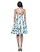 White with Blue Flower Halter Pin Up Swing Ball Dress for Women(S)