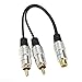 Devinal 4.2 Stars 29 Reviews Premium Aluminium Alloy RCA Female to Dual 2-RCA Male Gold Plated Adapter, Stereo Splitter Y Audio Cable(RCA F-2 RCA M) (1 Female to 2 Male)