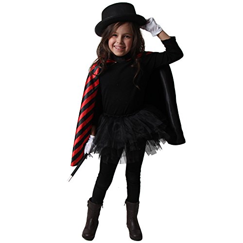 Making Believe Reversible Red & Black Stripe 24" Cape