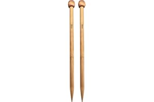 Weabetfu Bamboo Knitting Needle Straight Single Pointed 10-inch Length Knitting Needles for Handmade DIY Knitting,US Size 10(6mm)