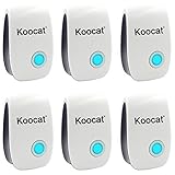 6PCS Koocat Ultrasonic Pest Control for Rodents, Mice, Rats, Insects, Roaches, Spiders, Flies, Ants, Bugs, Fleas - Best Pest Repeller Equipment Repellent [with Night Light]