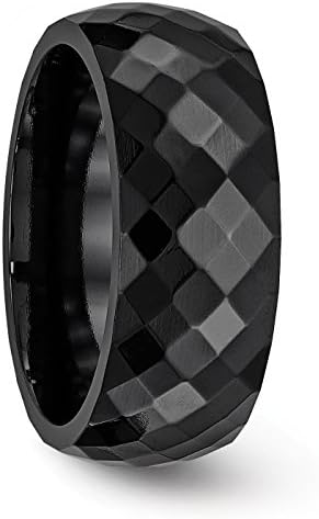 Edward Mirell Black Titanium Faceted Ring - 13.5