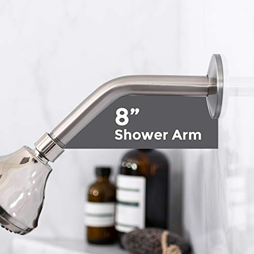 LDR 8 Inch Shower Arm and Flange, Stainless Steel Construction, Shower