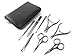 8pcs Manicure Nail Care Set German FINOX Surgical Stainless Steel: Cuticle Nippers, Scissors, Cuticle Pusher, Nails Cleaner, Tweezers and Glass File Grooming Kit in Leather by GERmanikure Solingen