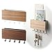 Yamazaki Home Magnetic Wall Organizer - Key Hooks & Tray for Storage Steel + Wood One Size Ash