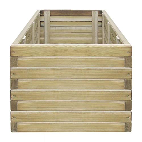 Pflanzkasten aus Holz, rechteckig, Holz, Blumentopf für Pflanzen, Gemüse, Kräuter und Blumen, Kiefernholz, grün… – Bild 4