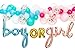 Gender Reveal Party Supplies Decorations – for Boy or Girl with Rose Gold & Blue Foil Balloons, Balloon Garland Decorating Strip with 76 Assorted Blue, Pink, & Confetti Latex Balloons, and Hand Pump