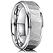King Will Hammer 8mm Black/Silver Tungsten Carbide Ring Hammered Brushed Mens Wedding Band Comfort Fit