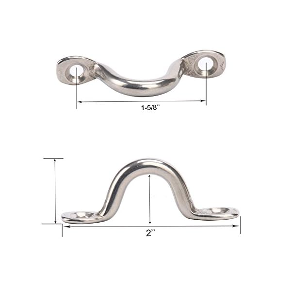 Amarine-made-Pack-of-10-Stainless-Steel-Bimini-Boat-Top-PAD-EYE
