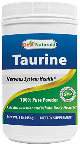 Best Naturals 100% Pure Taurine Powder free form - Taurine 1000mg per serving - 1 Lb (454 gm)