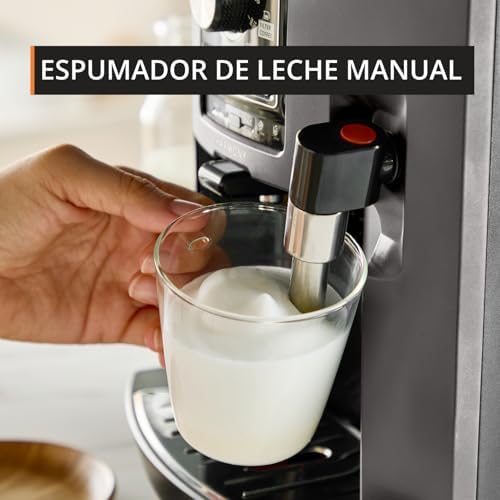 Harmony, Máquina de Café Super Automática, 4 Bebidas de Café e Leite, Espumador de Leite, Limpeza Automática, Função Dupla Chávena, Compacto, Cor Carvão, EA508BE0