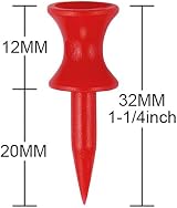 Zivisk Red Golf Tees 32MM 1-1/4 inch 100 Count Castle Style Plastic view 2
