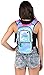 SOJOURNER Rave Hydration Pack Backpack - 2L Water Bladder Included for Festivals, Raves, Hiking, Biking, Climbing, Running and More (Holographic - Blue)