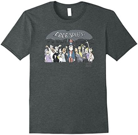 Mens Signe Wilkinson: Free Speech Umbrella T-Shirt XL Dark Heather
