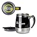 Self Stirring Coffee Mug, Automatic Electric Stainless Steel Self Mixing Coffee Mug for Morning, Travelling, Home, Office, Men and Women - 450ml / 15.2oz, Battery Operated (Black)