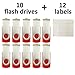 Enfain Red USB Flash Drive 16GB USB2.0 Memory Stick 10 PCS Thumb Drive Bulk Jump Drive Zip Drives, with Led Indicator, Plus 12 Removable Mark Labels (16 GB, Red, 10 Pack)