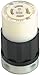 Leviton 20 Amp, 250 Volt 3-phase, NEMA L15-20R, 3P, 4W, Locking Connector, Industrial Grade, Grounding, 2423, Black-White