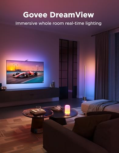 Govee TV LED Backlight 3 with 4MP Dual Camera, 11.8ft RGBWIC LED Strip Lights Sync with TVs 55-65 inch, 60 LEDs/m, Smart AI Color Filter for Movie, Game, App and Voice Control, Matter Alexa Support