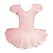 Dancina Girls Leotard Dress Ruffle Sleeve Full Front Cotton Lining 5 Ballet Pink