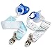 Liname Pacifier Clip for Boys & Girls - 4 Pack - Premium Quality & Modern 2-Sided Design - Pacifier Clips Fit all Pacifiers & Soothers - Perfect Baby Shower Gift