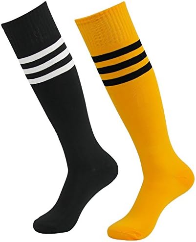 diwollsam Unisex Soccer Socks, Sport Long Tube Knee High Football Volleyball Baseball Team Uniform Socks 2 Pairs