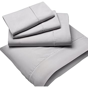 Fabrictech International PCSMF-Q-GY Luxury Microfiber Wrinkle Resistant 4 Piece Sheet Set, Queen, Gray