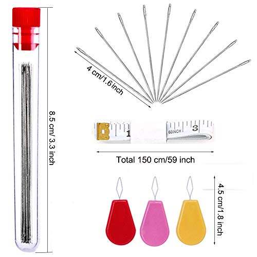 image for Mayboos 30 Pcs Beading Needles Size 10,1 Tape Measure and 3 Bead Needl